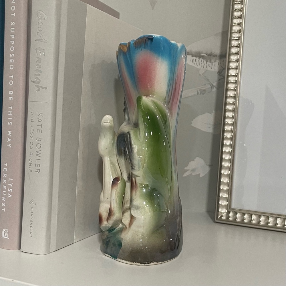 Vintage Ceramic Horse Vase Planter Lusterware Equestrian Mare Foal - Picture 3 of 7